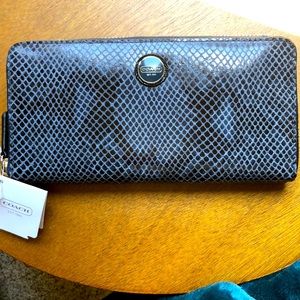 Coach Snakeskin Zip Around Wallet